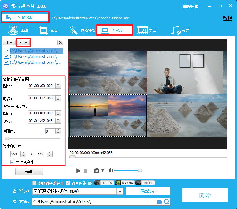 Renee Video Editor软件的浮水印设置