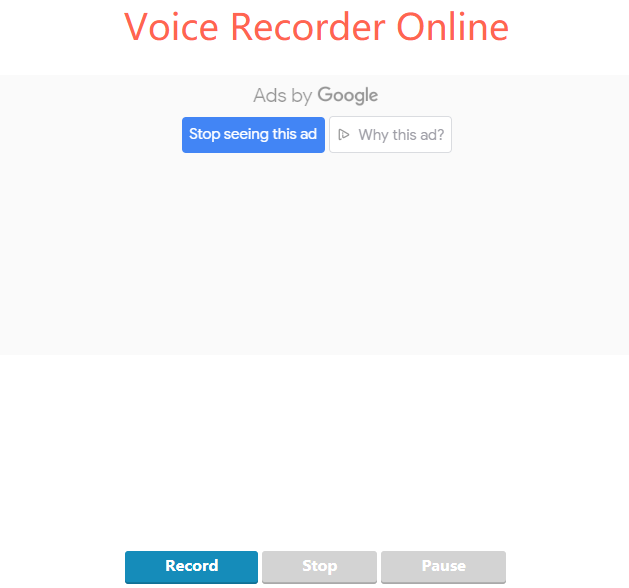 Voice Recorder Online在线录音工具操作界面