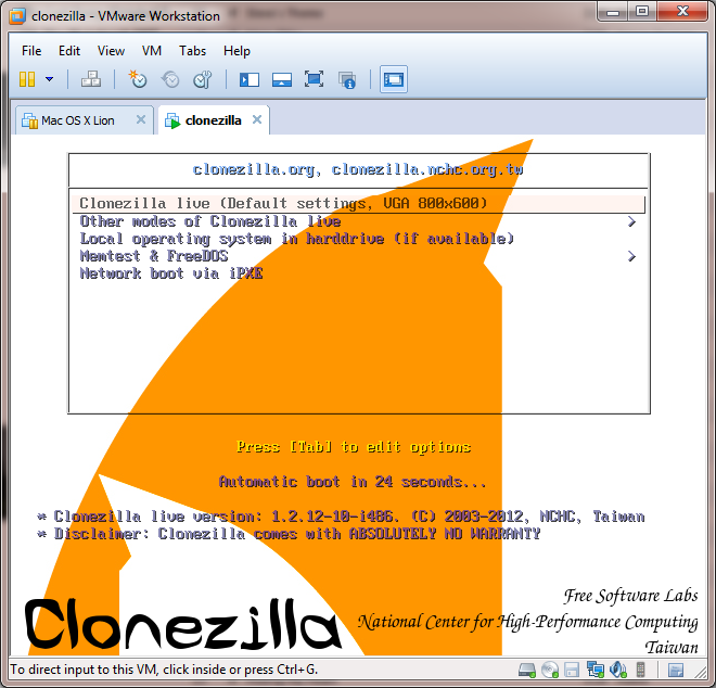 Clonezilla 软件界面