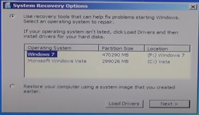 选择“使用可帮助解决Windows启动问题的恢复工具”选项