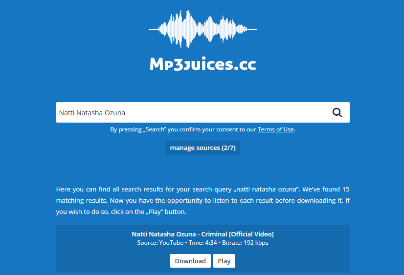 Mp3Juices.cc网站页面