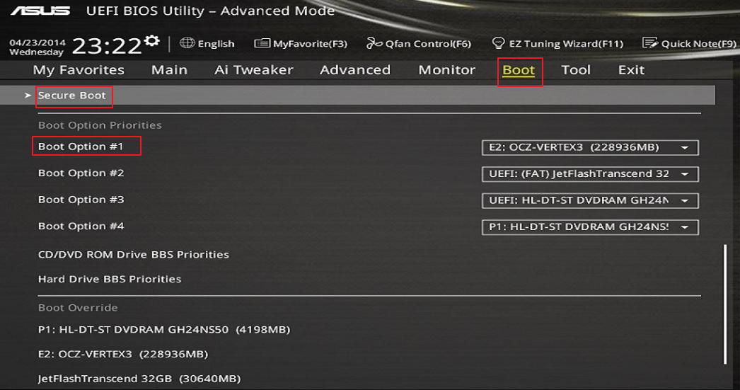 ASUS bios