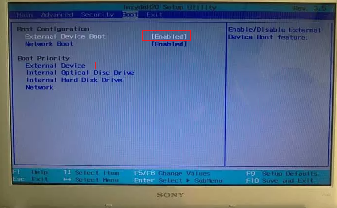 SONY bios