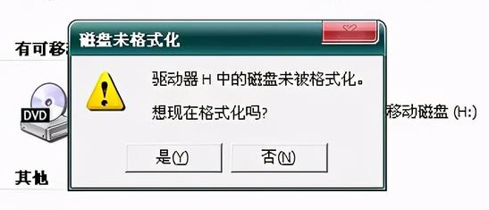 磁盘未被格式化，想现在格式化吗