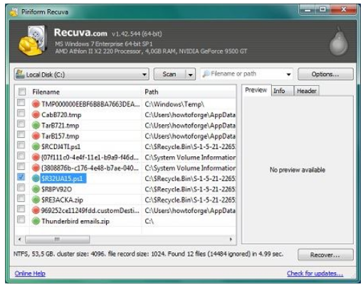 Piriform Recuva软件