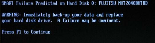 Smart Failure Predicted on Hard Disk错误提示