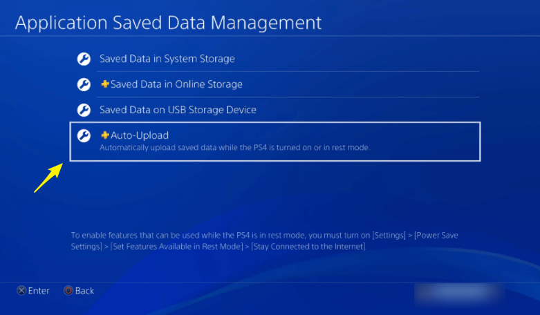 开启自动上传PS4