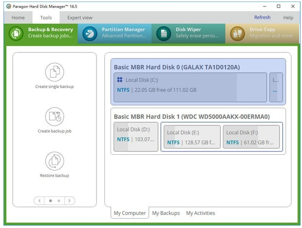 Hard Disk Manager 16软件操作界面