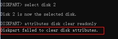 Diskpart无法清除磁盘属性