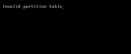 错误提示Invalid partition table