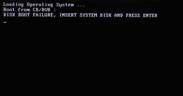 错误提示DISK BOOT FAILURE