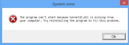 您的计算机缺少 kernel32.dll