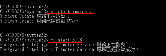 输入net start wuauserv