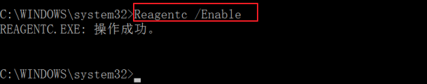 输入reagentc /enable