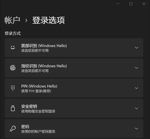 登录选项