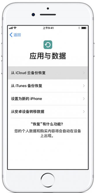 选择如何将数据传输到您的 iPhone