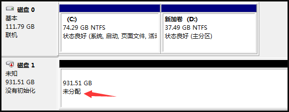 未分配磁盘