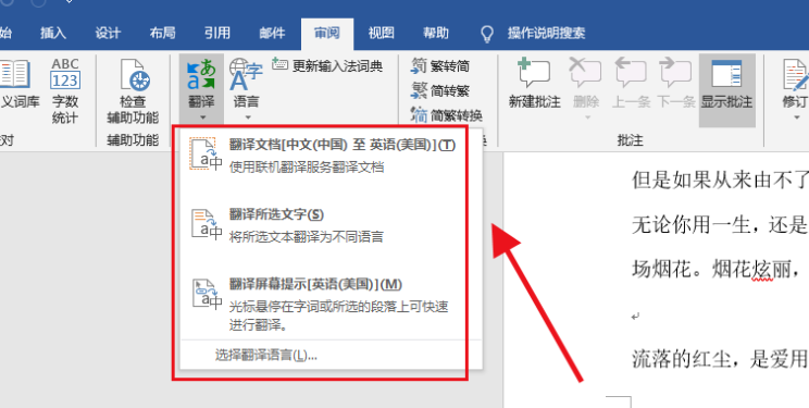 在 Word 中翻译 PDF
